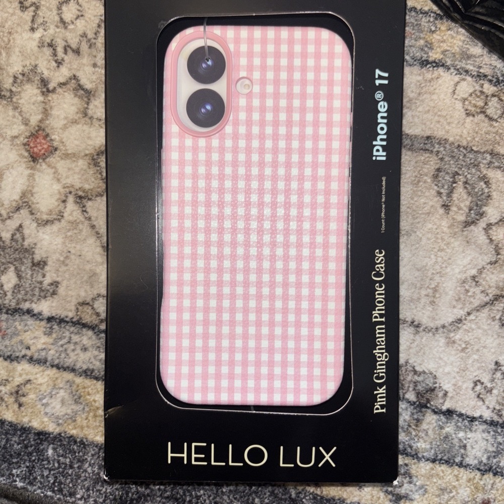 HELLO LUX IPHONE 17 CASE - Pink White Gingham